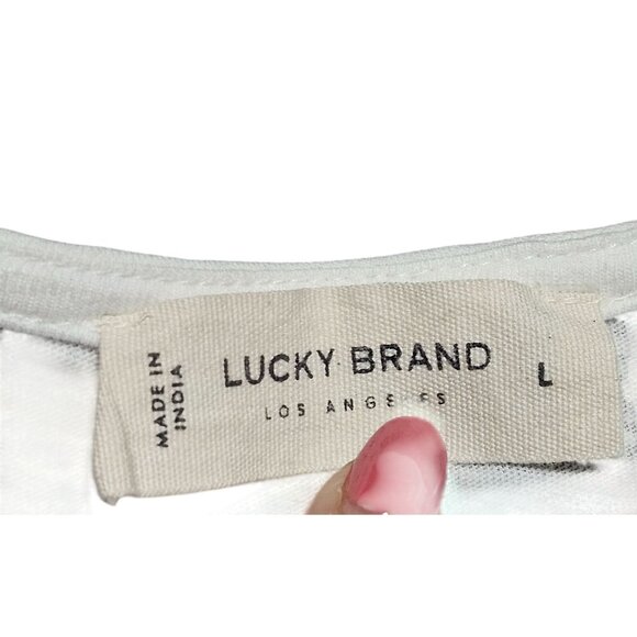 Lucky Brand Women’s Embroidered Top Ivory L Boho Chic Vintage Roadtrip Folk - Picture 4 of 16